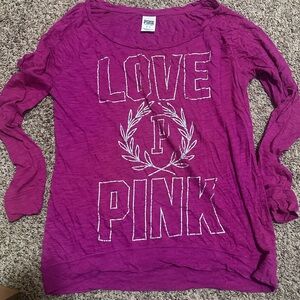 Pink Crew Neck Long Sleeve Graphic Sweatshirt